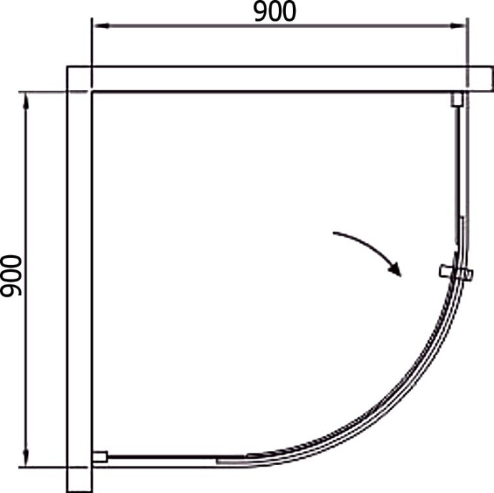 Душевой уголок Black&White Stellar Wind S301 90х90 3019090 - 3