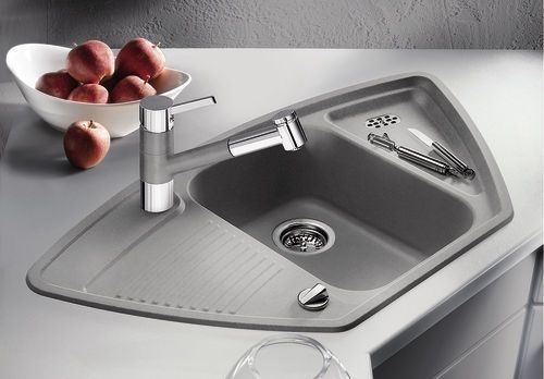 Смеситель для кухонной мойки Blanco Tivo серый, хром  517611 - 1