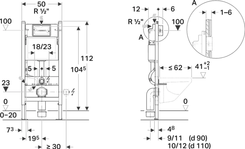 Система инсталляции для унитазов Geberit UP100 111.153.00.1 - 1