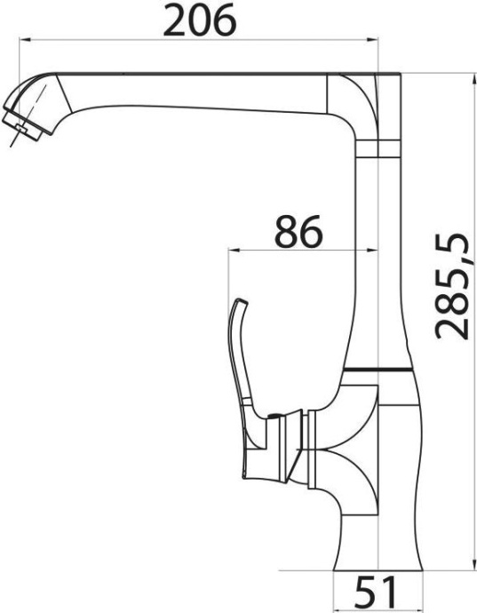Смеситель BelBagno Trula TRU-LAM-CRM для кухонной мойки - 1