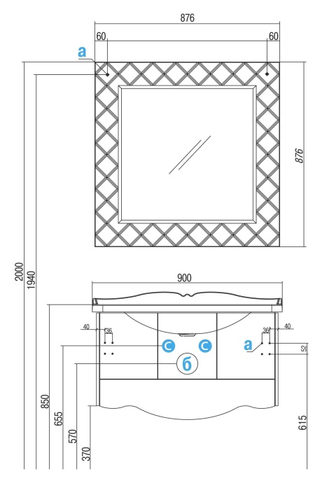 Зеркало Aquaton Венеция 90 белый 1A155702VNL10 - 3