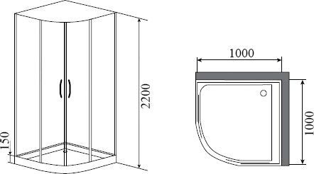 Душевая кабина Timo Impl 100x100 см  IMPI H-517 - 3