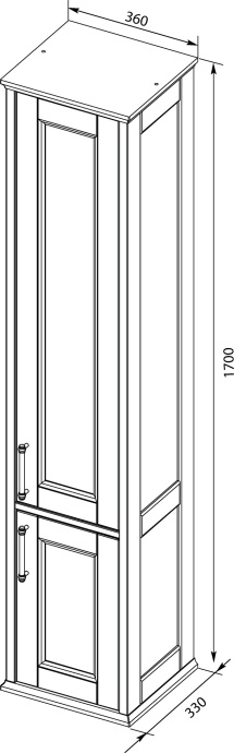Шкаф-пенал Aquanet Бостон М 36 R 209681 - 9