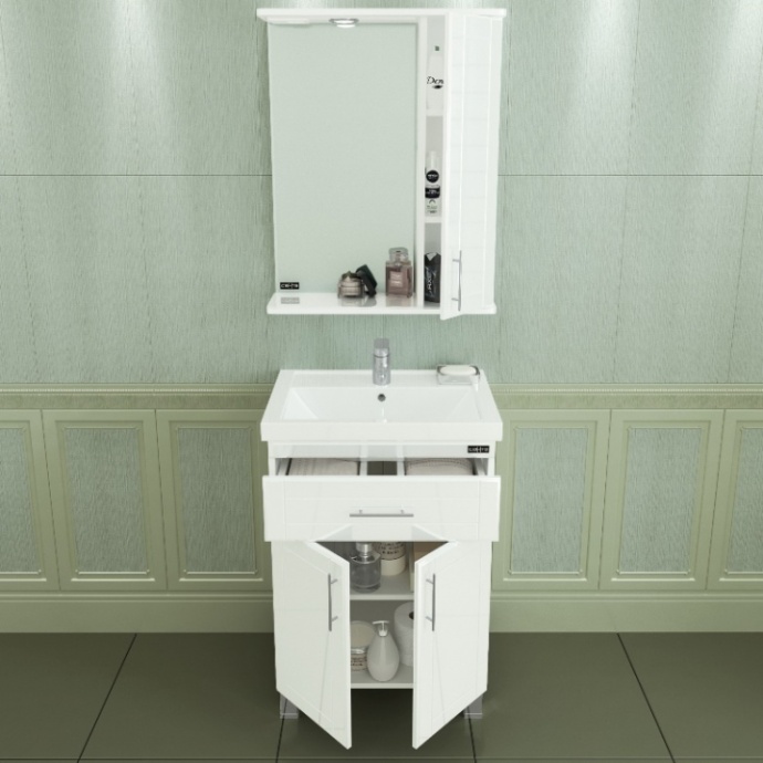 Тумба с раковиной напольная Санта Дублин 60 белый - 2