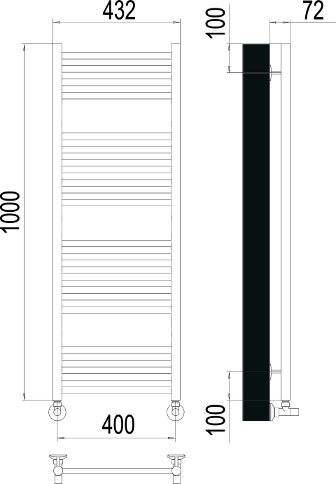 Водяной полотенцесушитель Terminus Аврора П20 400х1000 Хром 4670078529374 - 2