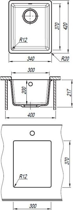 Мойка кухонная Florentina Вега 300 песочный 22.305.A0300.107 - 1