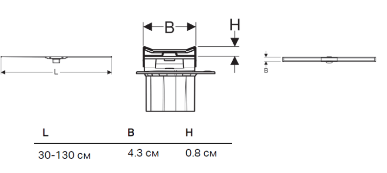 154.457.KS.1 крышка дренажного канала CleanLine /30-130/(полированный мет./матовый мет.) - 1