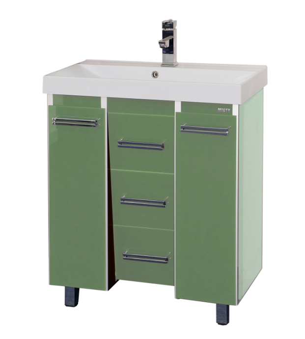 Джулия QVATRO - 90 Тумба с 3 ящ. конус салатовая Л-Джк01090-0710Ко3 - 0