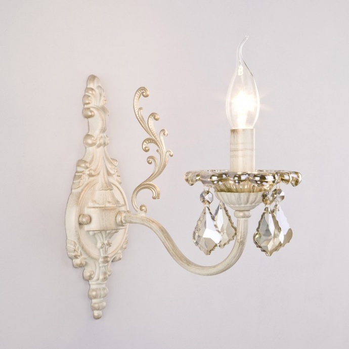 Бра Eurosvet Elisha 3281/1 белый с золотом/тонированный хрусталь Strotskis - 0