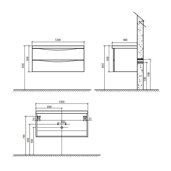 Тумба под раковину Belbagno Ancona-n 80 белый ANCONA-N-800-2C-SO-BL - 2