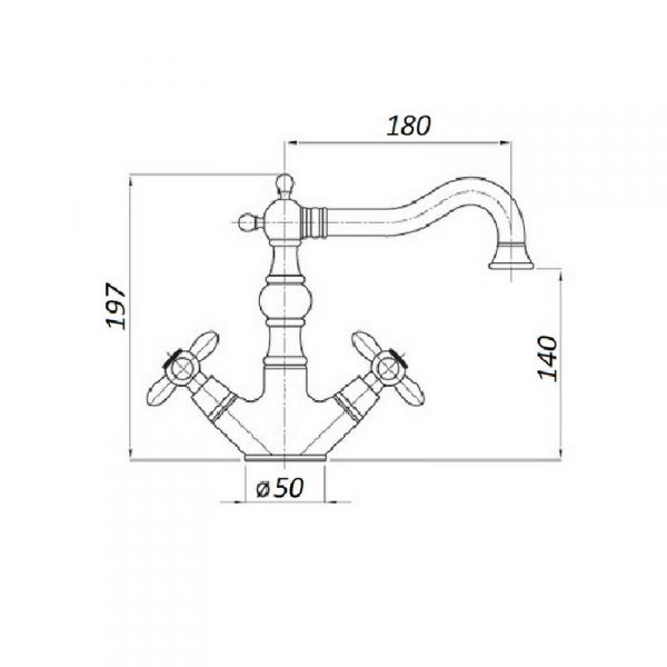 Смеситель для раковины Magliezza Classico золото  50118-do - 1