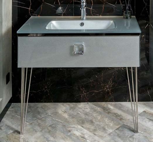 Тумба под раковину Armadi Art Lucido 100 серебро 770-100-SL - 1