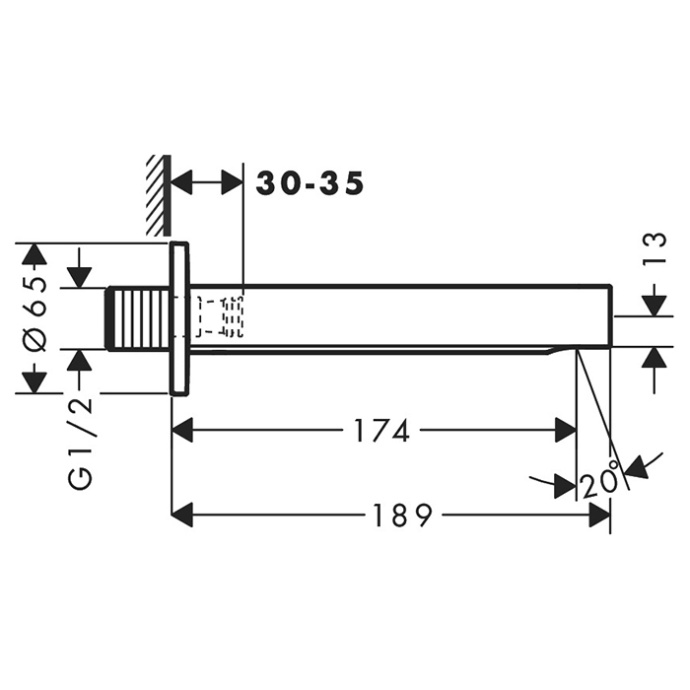 Излив для ванны Hansgrohe Finoris черный матовый 76410670 - 1