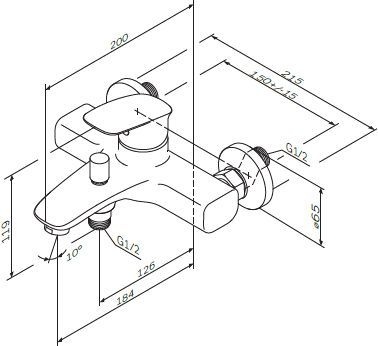Смеситель для ванны Am.pm Spirit 2.1 хром  F71A10000 - 10