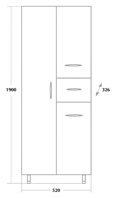Шкаф-пенал Onika Модерн 52 L с бельевой козиной, белый  405206 - 2