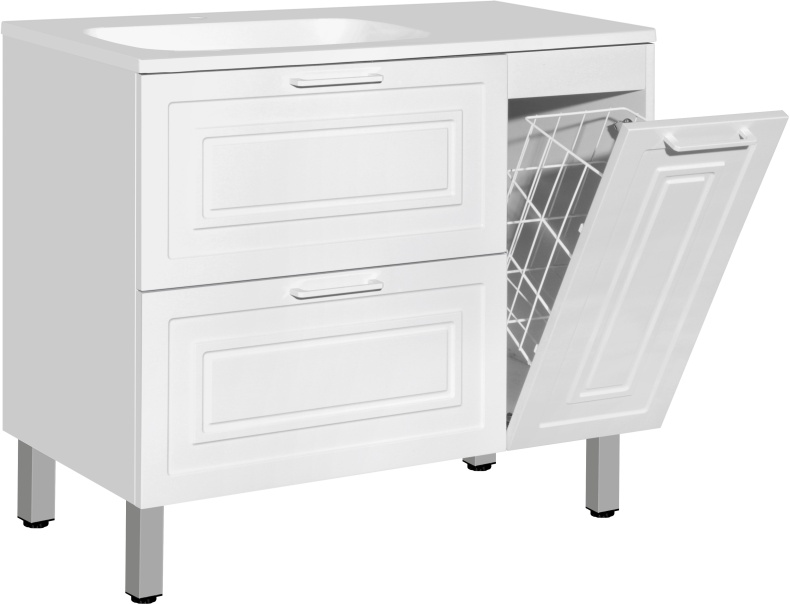 Тумба для комплекта Style Line Альба 90 Люкс L, с бельевой корзиной ЛС-000010052 - 4