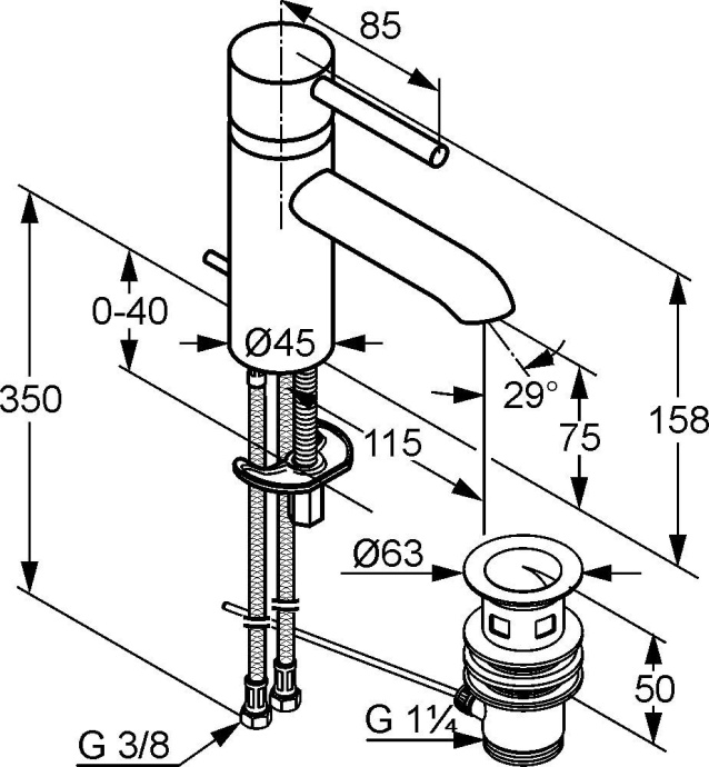 Смеситель Kludi Bozz для раковины 382910576 - 10