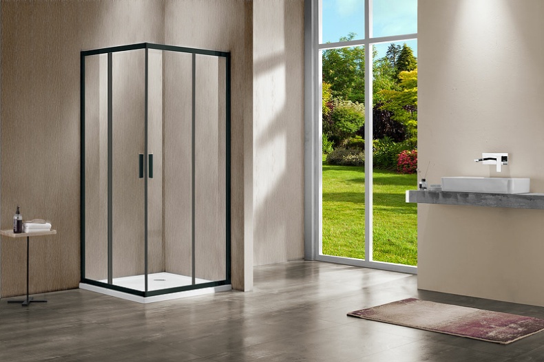 Душевой уголок Vincea Garda 120х90 черный стекло прозрачное VSS-1G9012CLB - 1