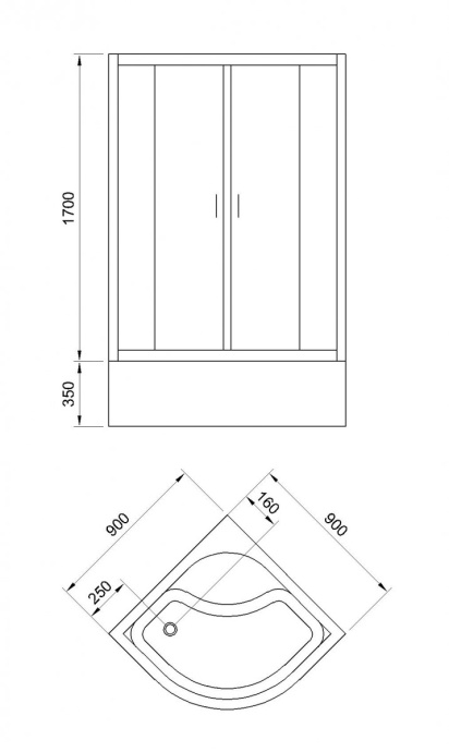 Душевой уголок Royal Bath 90х90 профиль хром стекло матовое RB90СK-C-CH - 3