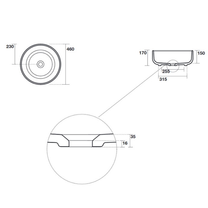 Kerasan Ciotola Умывальник накладной С2 D=46см H=17 см, цвет белый 430201 - 1