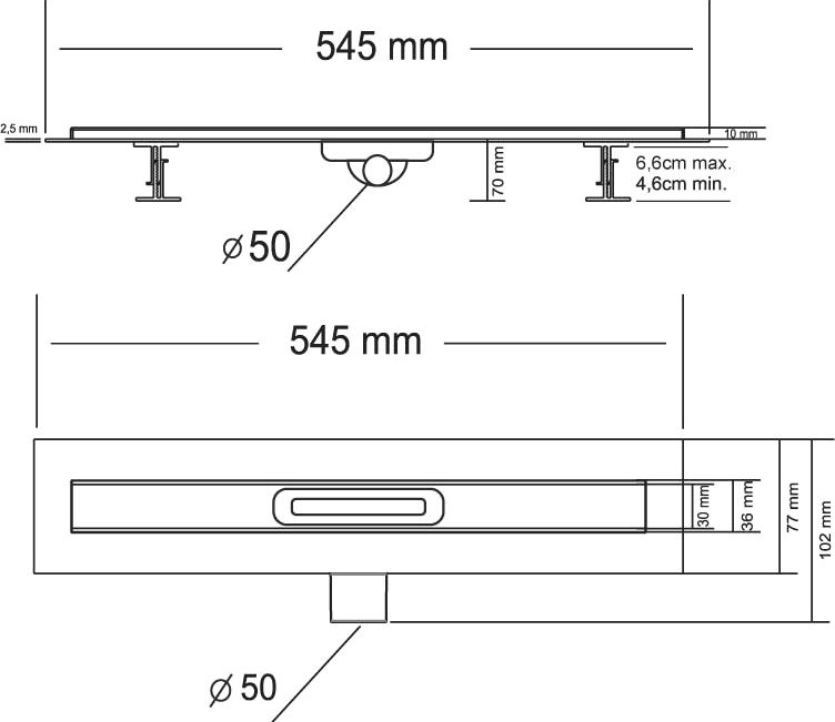 Душевой лоток Vincea Say Carmine SAY.510.50.P.DUZ 50 см - 2