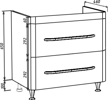 Тумба для комплекта Bellezza Олимпия 80 орех 4639313110432 - 2