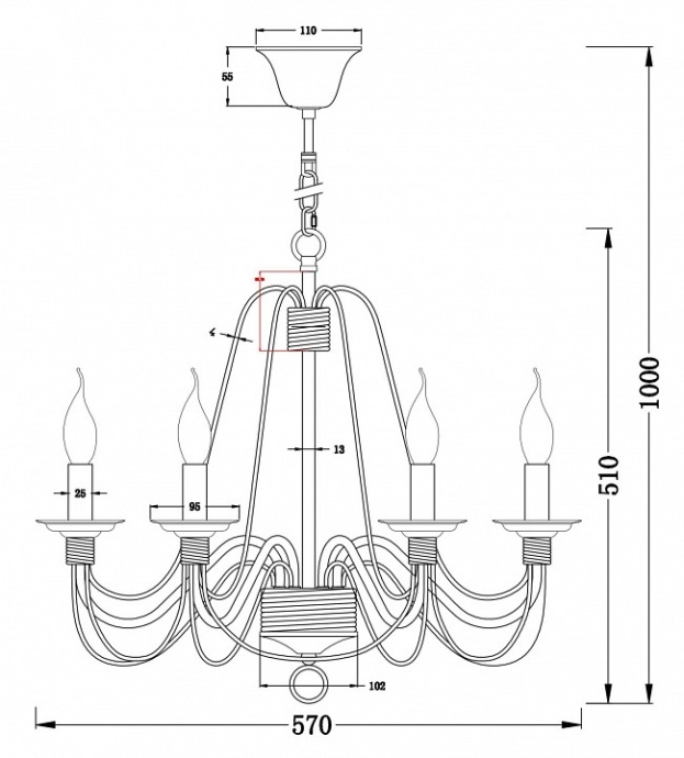 Подвесная люстра Freya Velia FR2046-PL-06-BR - 4