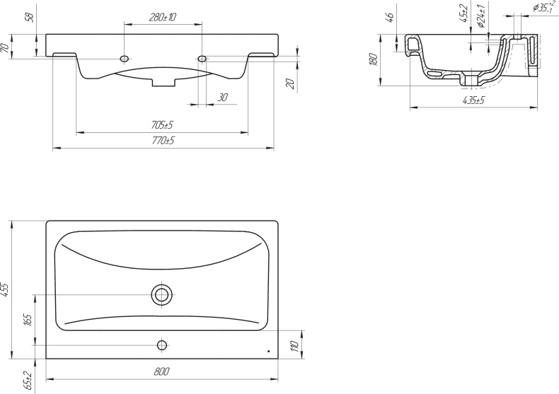 Тумба с раковиной Cersanit Moduo 80 - 4