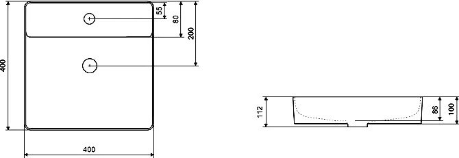 Раковина накладная Excellent Rima 2.0 40 белый CEEX.4901.400.WH - 2