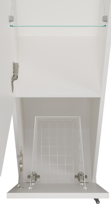 Шкаф-пенал Misty Марта L, белый глянцевый, с бельевой корзиной П-Мрт05035-011Л - 3