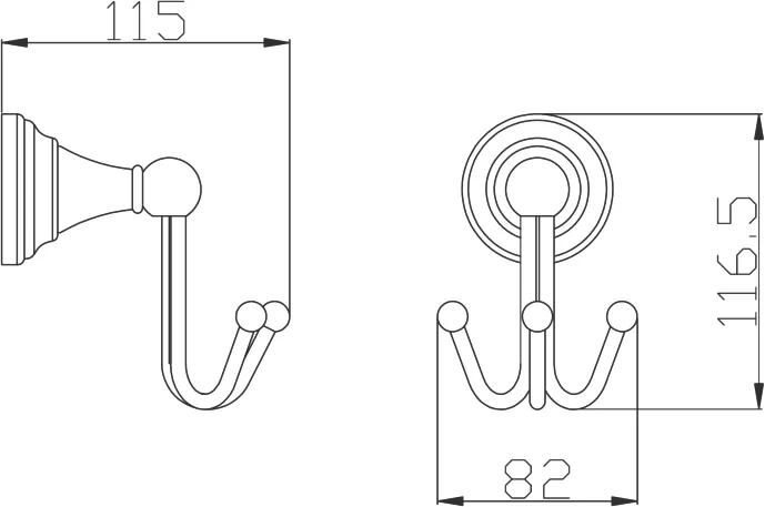 Крючок тройной Rav Slezak Morava белый глянцевый MKA0105B - 1