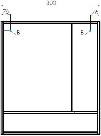 Зеркало-шкаф Aquaton Флай 80 белый-светлое дерево 1A237702FAX10 - 3