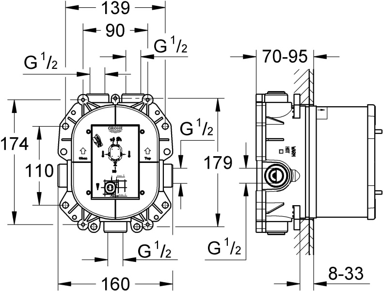 Внутренняя часть смесителя Grohe Rapido THM синий  35500000 - 2