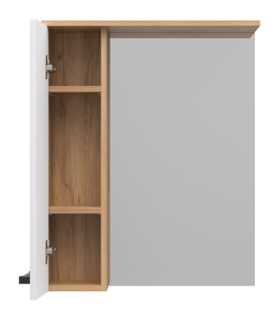 Зеркало-шкаф Misty Крафт 60 левое белое - светлое дерево П-Кра-02060-011Л - 1