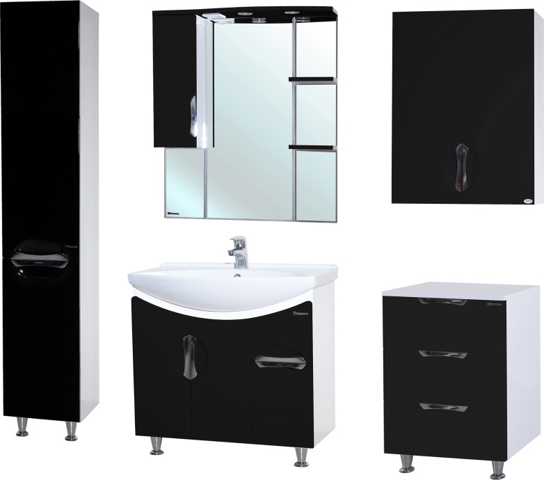 Тумба для комплекта Bellezza Лагуна 75 черная 4632112110047 - 1