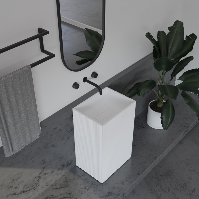 Раковина напольная Abber Stein 50х40 белый матовый AS2503-H - 1