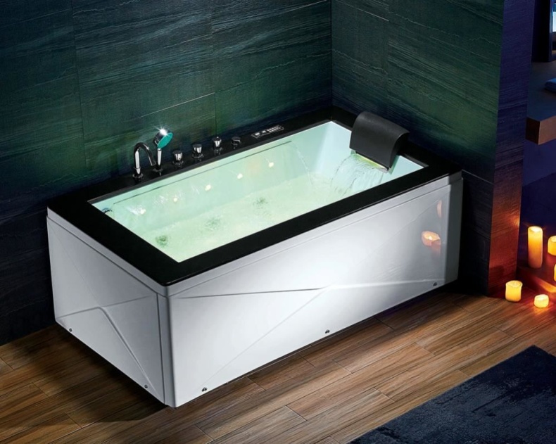 Акриловая ванна Gemy 180х100 с гидромассажем  G9258 - 1