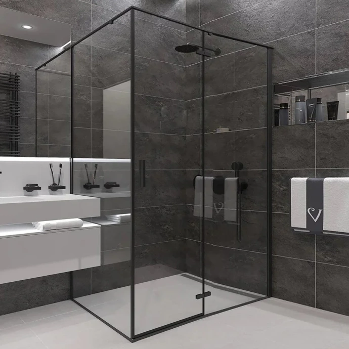 Душевой уголок Veconi Rovigo RV-073B 120x100 профиль черный  RV073B-120100-01-C4 - 0