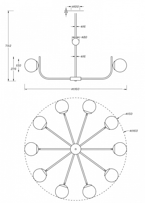 Подвесная люстра Maytoni Rendez-Vous MOD109PL-10BS - 1