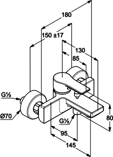 Смеситель Kludi Zenta SL для ванны с душем 486700565 - 1