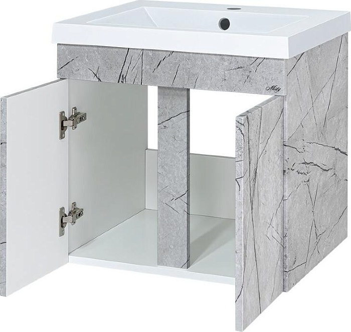 Тумба под раковину Misty Торос 100 серая глянцевая П-Тор0100-011 - 1