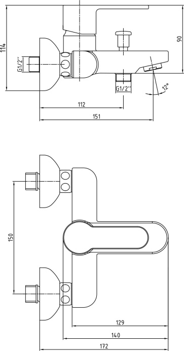 102102475EX Nita смеситель для ванны - 1
