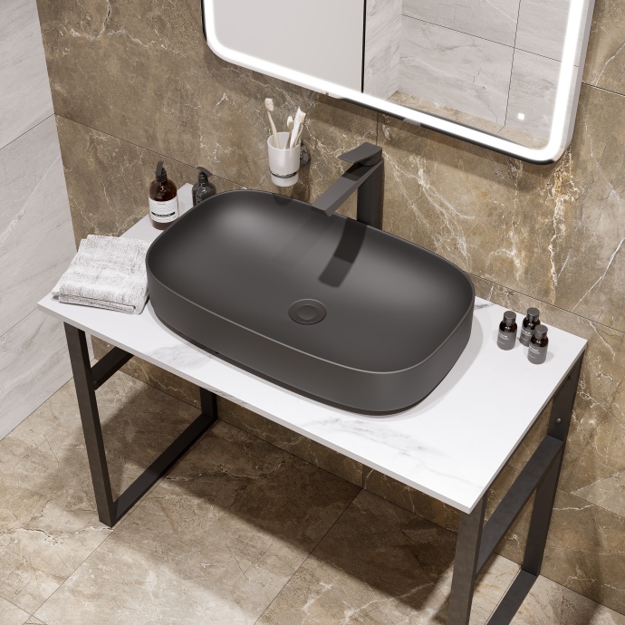 Раковина STWORKI накладная 65 3064-110 черная матовая - 3