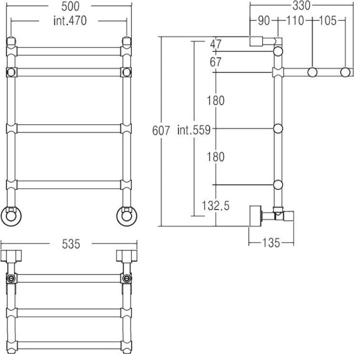 Полотенцесушитель водяной Margaroli Sole 455/L хром 4554703CRP - 1