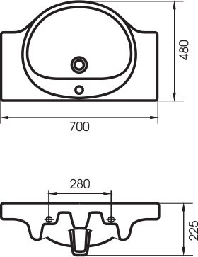 Тумба с раковиной Style Line Эко Стандарт №23 70 белая - 9
