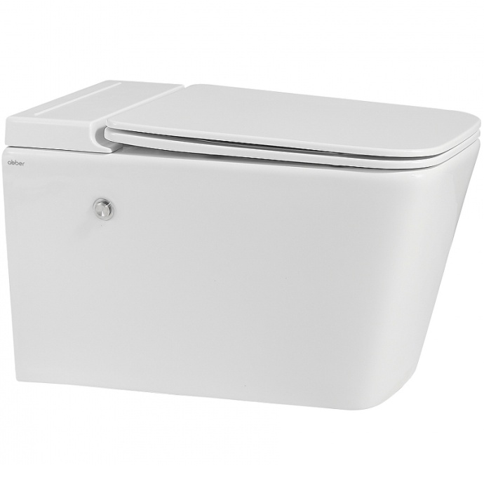 Подвесной унитаз Abber Rechteck белый с сиденьем микролифт AC1202P - 0