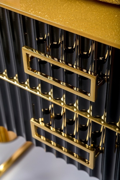 Тумба под раковину моноблок Boheme Armadi Art Monaco 100 черный глянец - золото 866-100-BG - 4