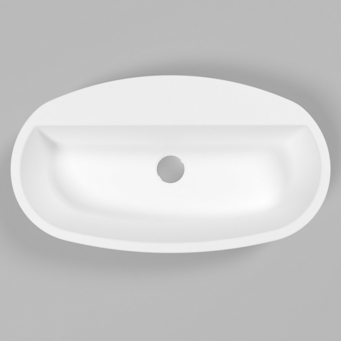 Раковина накладная Whitecross Obsidian D 65x37 белая матовая 0736.065037.200 - 1