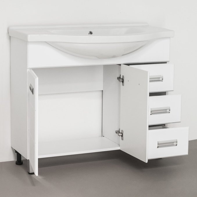 Тумба для комплекта Style Line Ирис 100 белая ЛС-00000178 - 2