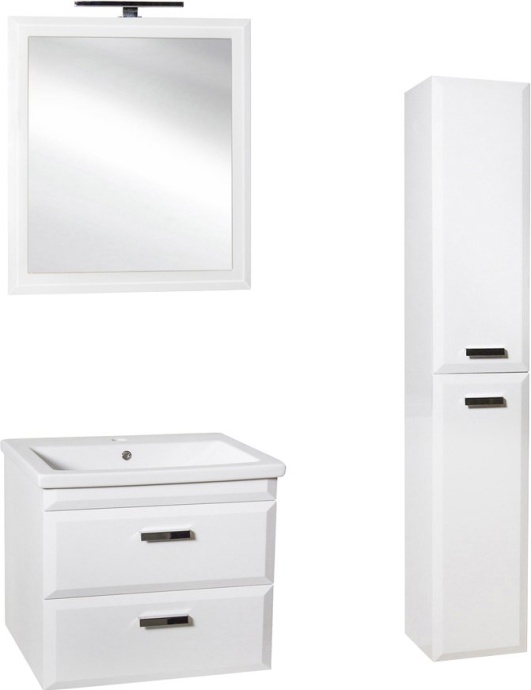 Тумба с раковиной Style Line Лотос 70 Люкс Plus подвесная, белая - 3